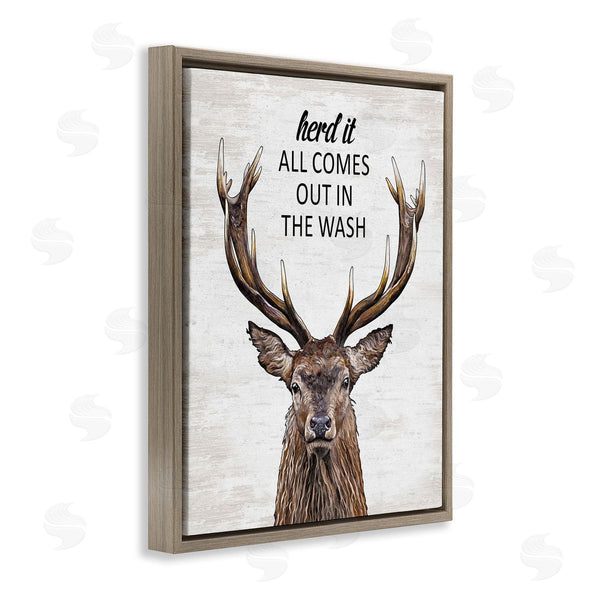 Stupell Industries Lettered And Lined | Laundry Deer Pun
