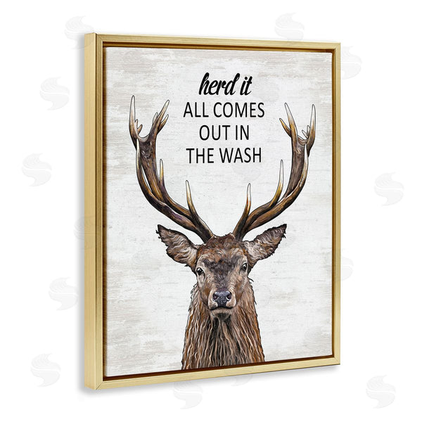 Stupell Industries Lettered And Lined | Laundry Deer Pun