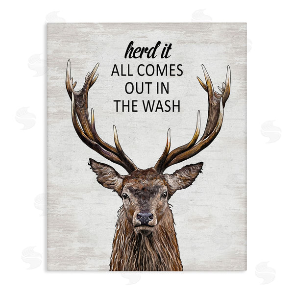 stupell industries Lettered and Lined | Laundry Deer Pun