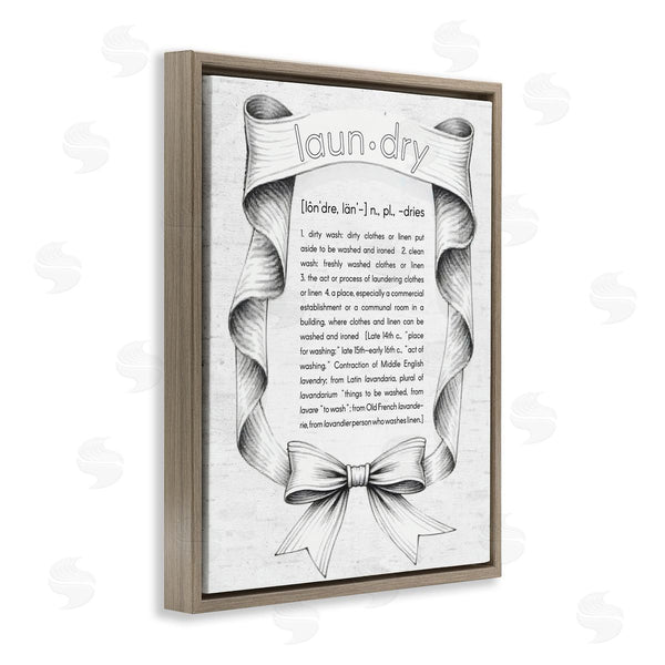 Stupell Industries Lettered And Lined | Laundry Definition Vintage Bow