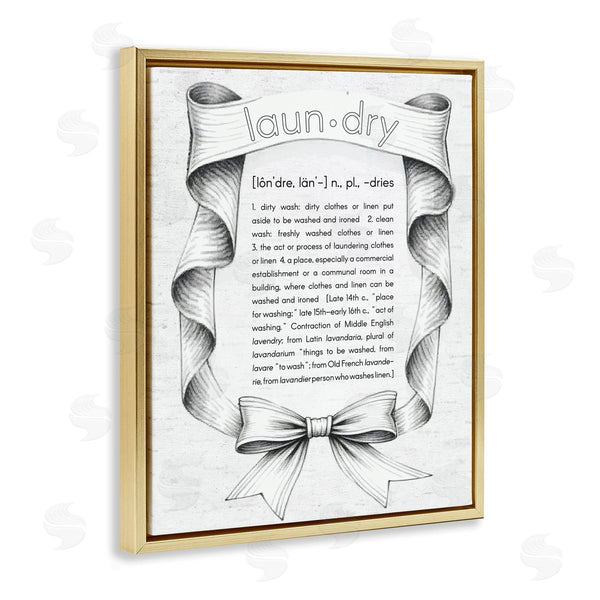 Stupell Industries Lettered And Lined | Laundry Definition Vintage Bow