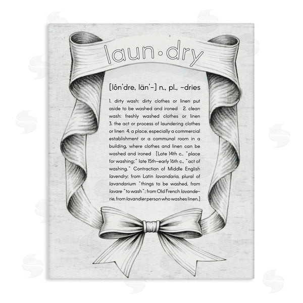stupell industries Lettered and Lined | Laundry Definition Vintage Bow