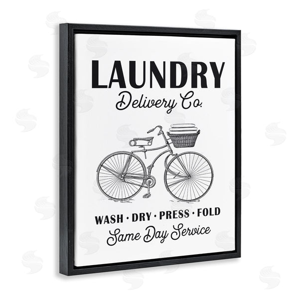 Stupell Industries Lettered And Lined | Laundry Delivery Co. Vintage Bicycle Towel Basket Wall Art