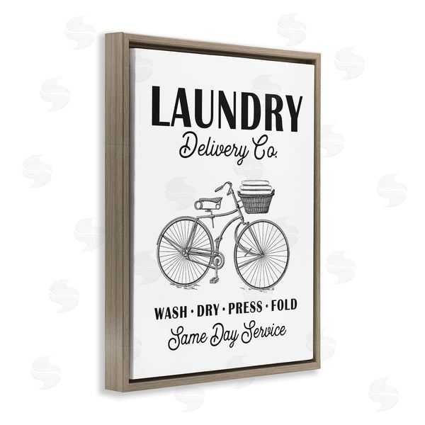 Stupell Industries Lettered And Lined | Laundry Delivery Co. Vintage Bicycle Towel Basket Wall Art