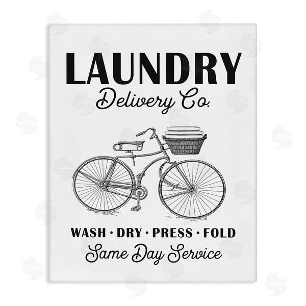 stupell industries Lettered and Lined | Laundry Delivery Co. Vintage Bicycle Towel Basket Wall Art