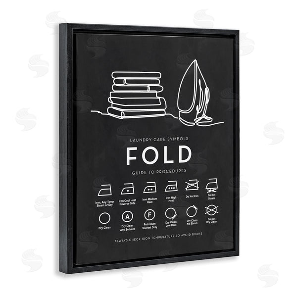 Stupell Industries Lettered And Lined | Laundry Diagram Symbols Chart Ironing Folding Guide Wall Art