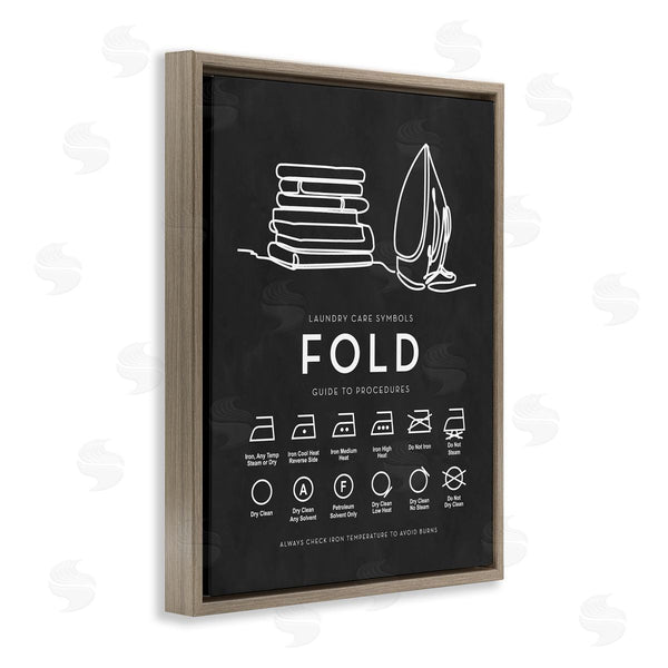 Stupell Industries Lettered And Lined | Laundry Diagram Symbols Chart Ironing Folding Guide Wall Art
