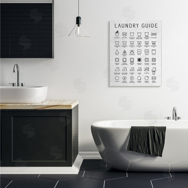 Stupell Industries Lettered And Lined | Laundry Guide Simple Shapes Diagram Distressed Pattern Wall Art