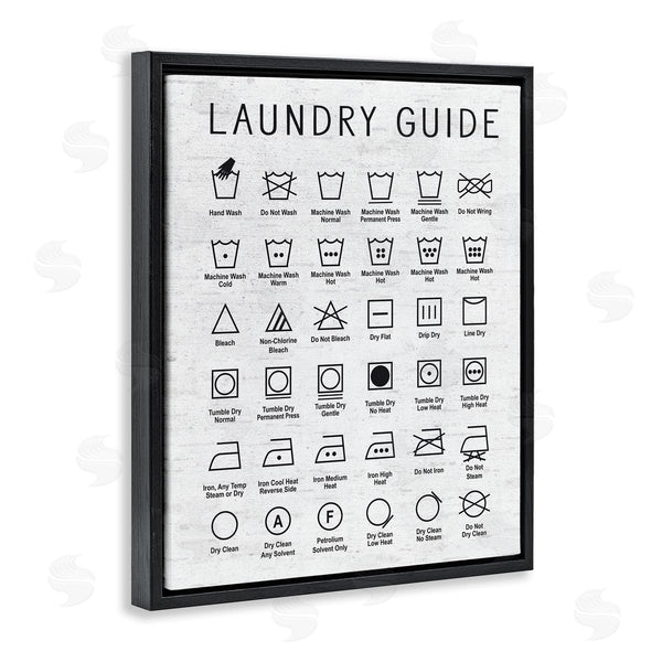 Stupell Industries Lettered And Lined | Laundry Guide Simple Shapes Diagram Distressed Pattern Wall Art