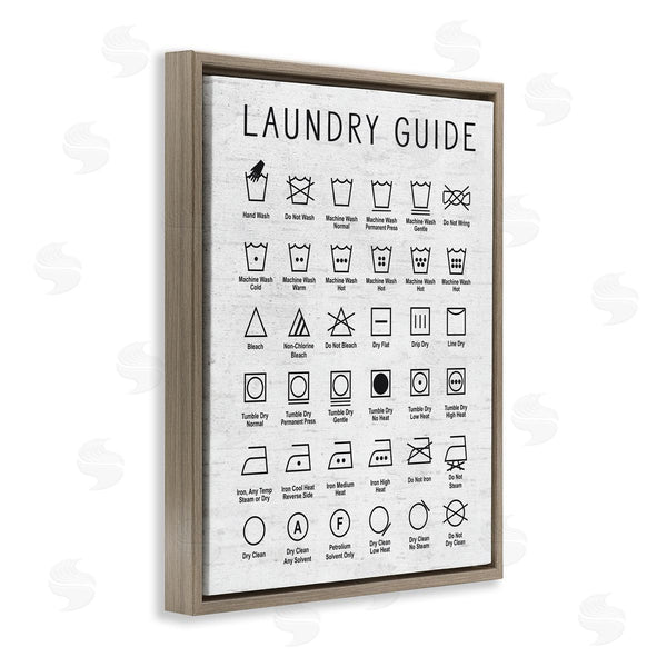 Stupell Industries Lettered And Lined | Laundry Guide Simple Shapes Diagram Distressed Pattern Wall Art