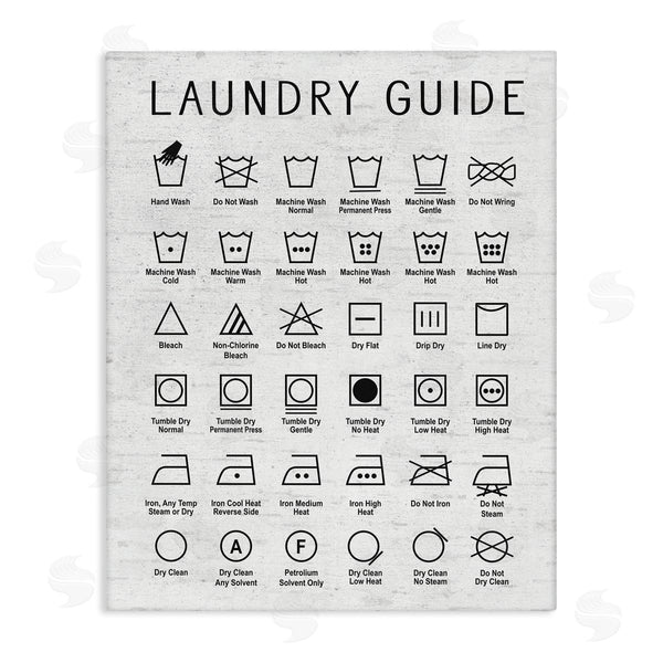 stupell industries Lettered and Lined | Laundry Guide Simple Shapes Diagram Distressed Pattern Wall Art