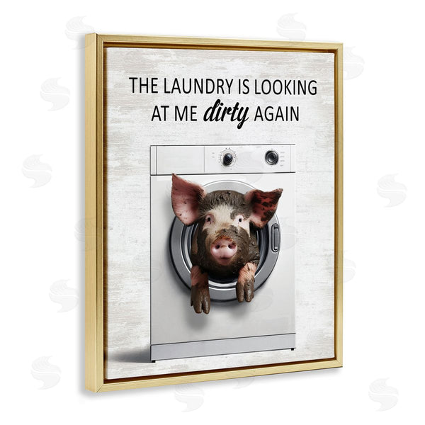Stupell Industries Lettered And Lined | Laundry Looking At Me Dirty