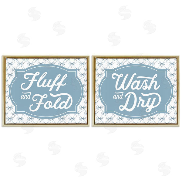 Stupell Industries Lettered And Lined | Laundry Phrases With Vintage Bows