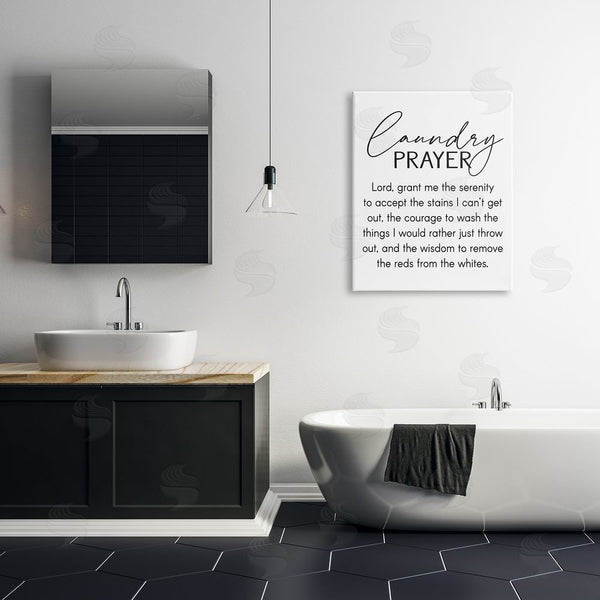 Stupell Industries Lettered And Lined | Laundry Prayer Faith Based Sentiment Home Cleaning Parody Wall Art