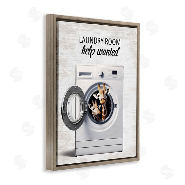 Stupell Industries Lettered And Lined | Laundry Room Help Wanted Wall Art