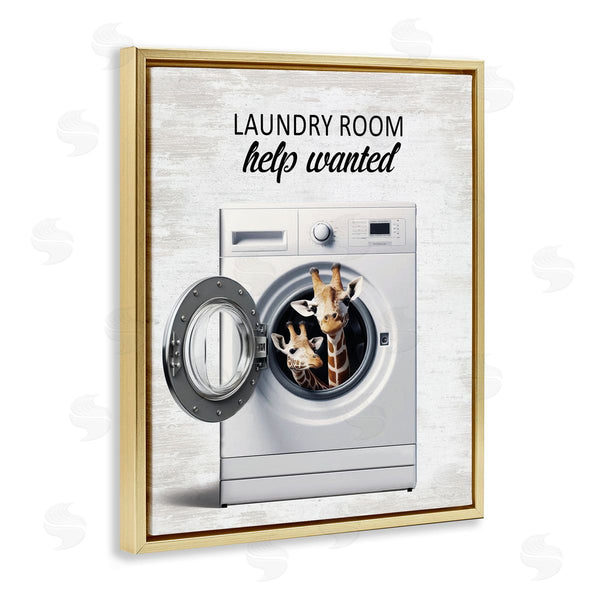 Stupell Industries Lettered And Lined | Laundry Room Help Wanted Wall Art