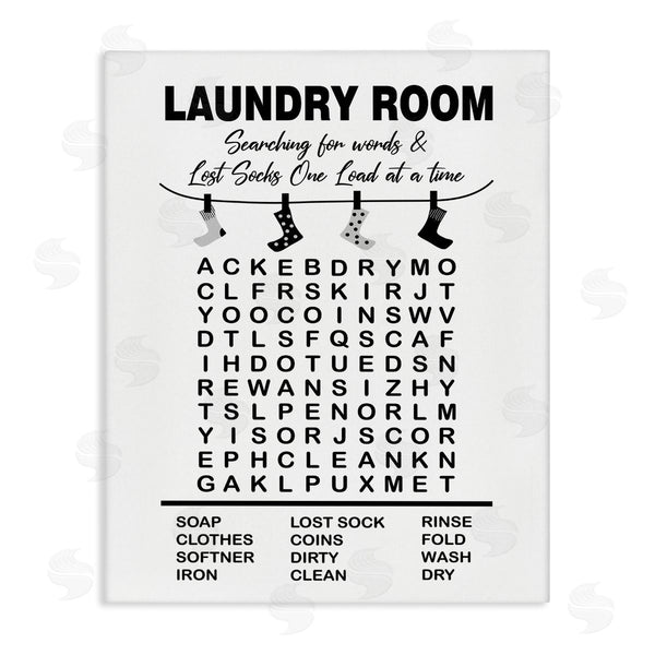 stupell industries Lettered and Lined | Laundry Room Word Search Lost Socks Hanging Wall Art
