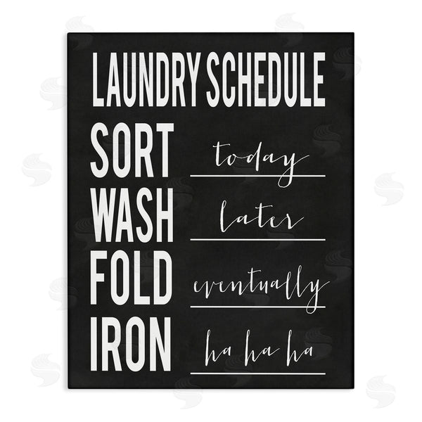 stupell industries Lettered and Lined | Laundry Schedule Sign Funny Black White Cleaning Guide Wall Art