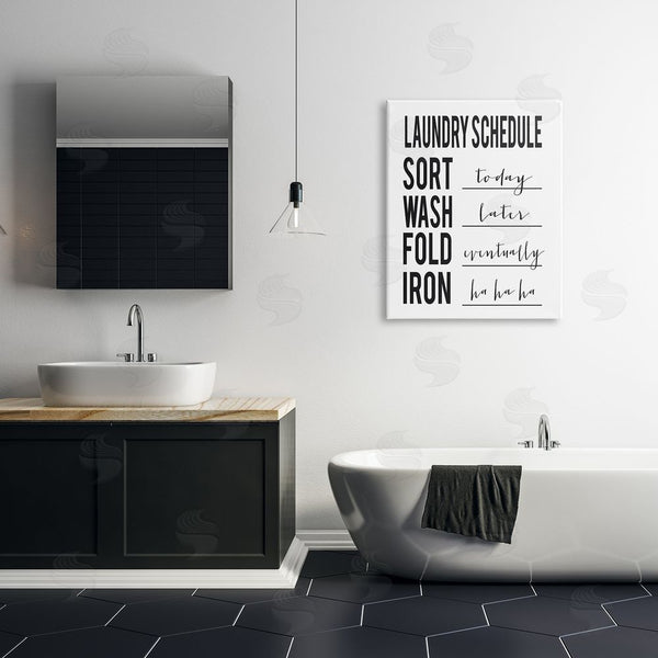 Stupell Industries Lettered And Lined | Laundry Schedule Sort Today Wash Later Funny Phrases Wall Art