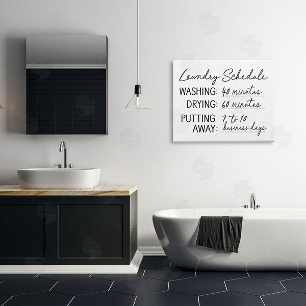 Stupell Industries Lettered And Lined | Laundry Schedule Witty Text Casual Home Sign Wall Art