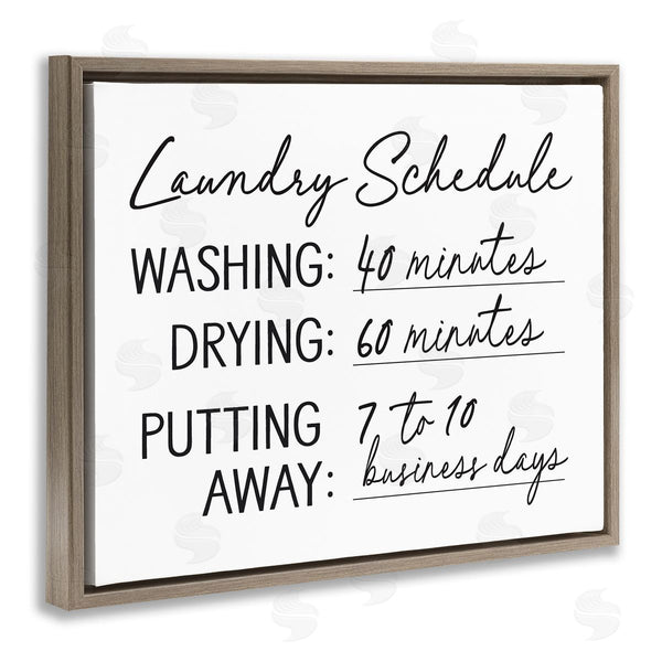Stupell Industries Lettered And Lined | Laundry Schedule Witty Text Casual Home Sign Wall Art