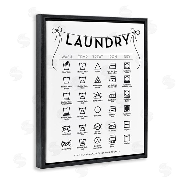 Stupell Industries Lettered And Lined | Laundry Symbols With Ribbon Accent