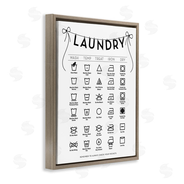 Stupell Industries Lettered And Lined | Laundry Symbols With Ribbon Accent