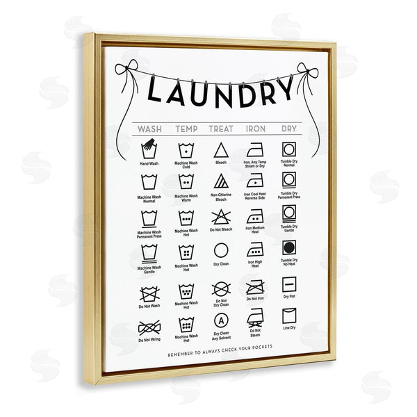 Stupell Industries Lettered And Lined | Laundry Symbols With Ribbon Accent