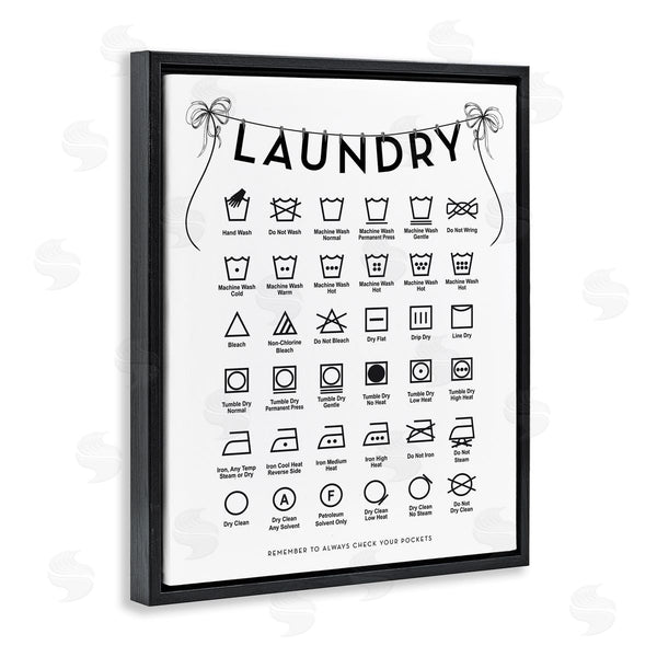 Stupell Industries Lettered And Lined | Laundry Symbols With Vintage Ribbons