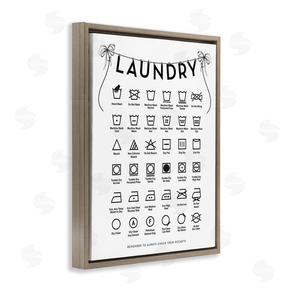 Stupell Industries Lettered And Lined | Laundry Symbols With Vintage Ribbons