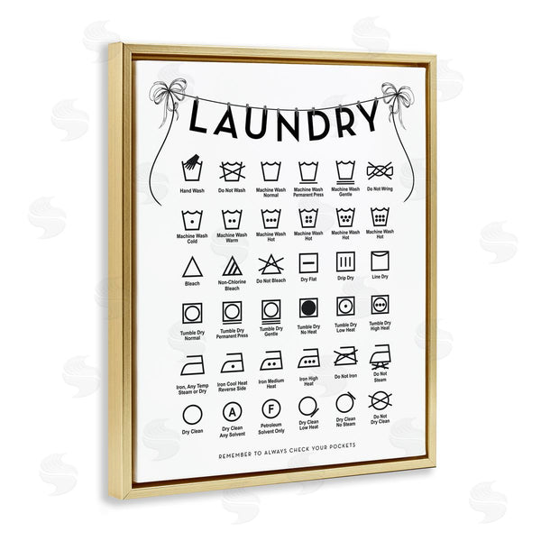 Stupell Industries Lettered And Lined | Laundry Symbols With Vintage Ribbons