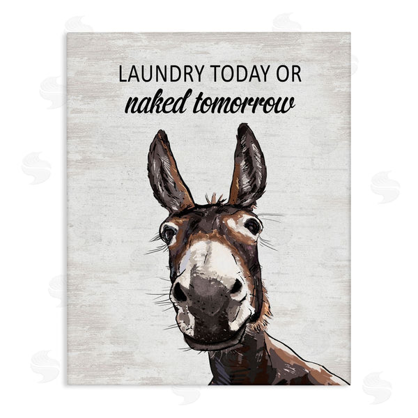stupell industries Lettered and Lined | Laundry Today Naked Tomorrow Donkey