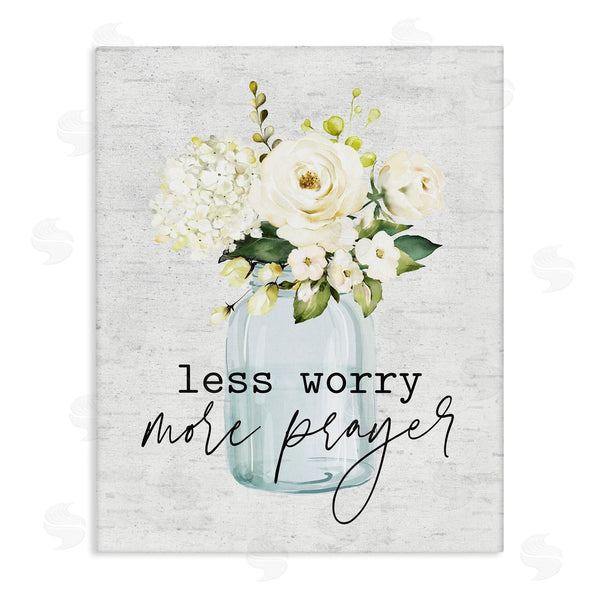 stupell industries Lettered and Lined | Less Worry More Prayer Florals