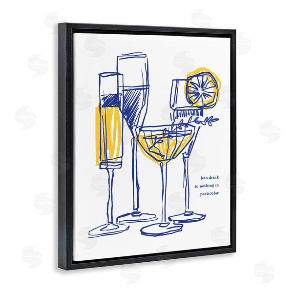 Stupell Industries Lettered And Lined | Let's Drink Abstract Cocktail Glasses