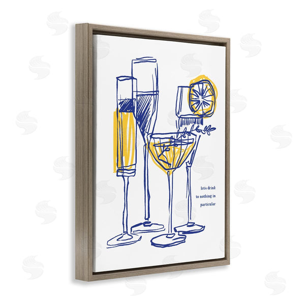 Stupell Industries Lettered And Lined | Let's Drink Abstract Cocktail Glasses