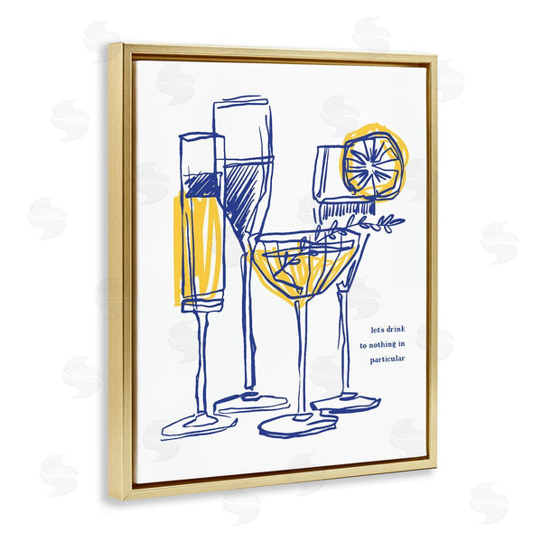 Stupell Industries Lettered And Lined | Let's Drink Abstract Cocktail Glasses