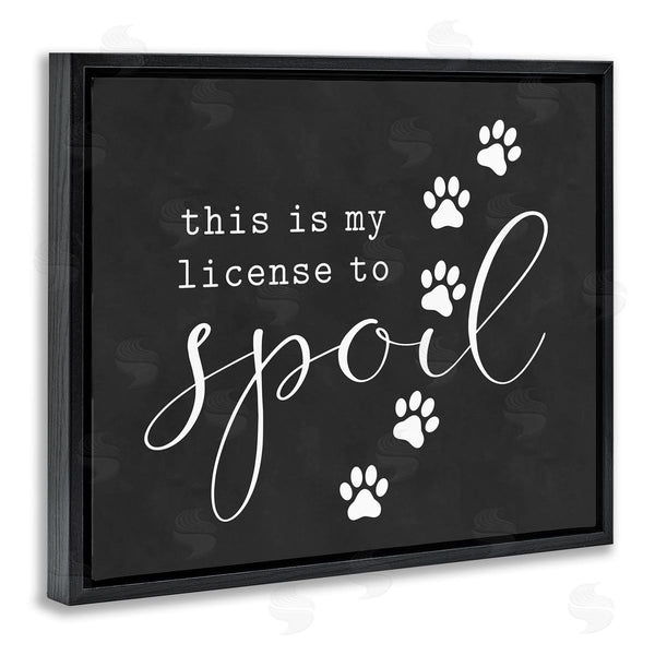 Stupell Industries Lettered And Lined | License To Spoil Walking Paw Prints Animal Pet Wall Art