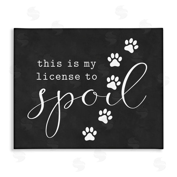 stupell industries Lettered and Lined | License To Spoil Walking Paw Prints Animal Pet Wall Art