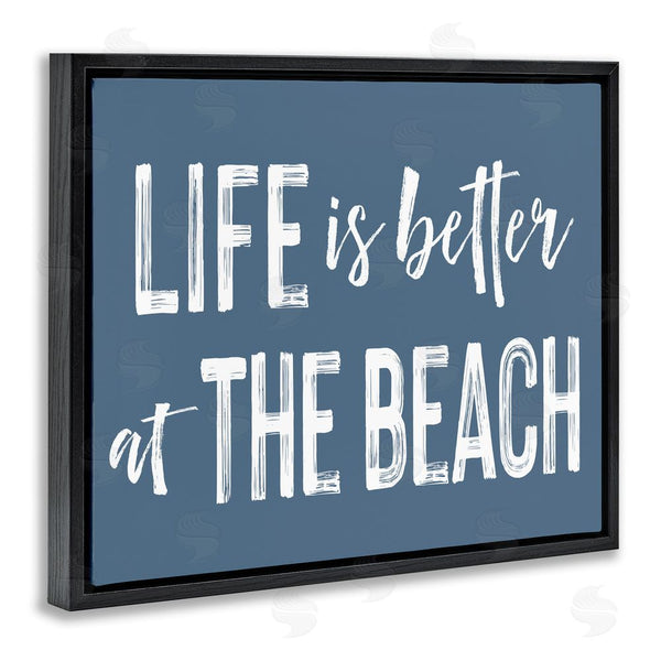 Stupell Industries Lettered And Lined | Life Better At Beach Blue Wall Art