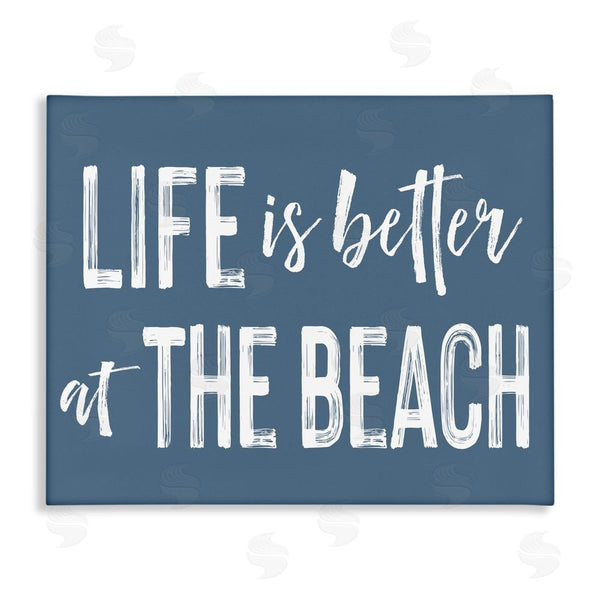 stupell industries Lettered and Lined | Life Better At Beach Blue Wall Art