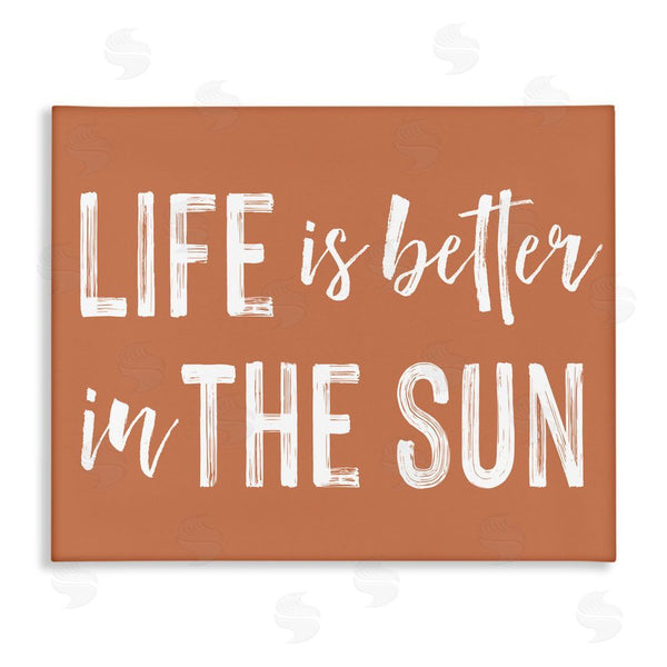 stupell industries Lettered and Lined | Life Better In Sun Brown Wall Art