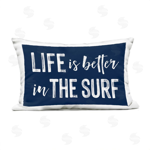 Stupell Industries Lettered And Lined | Life Better In Surf Printed Throw Pillow
