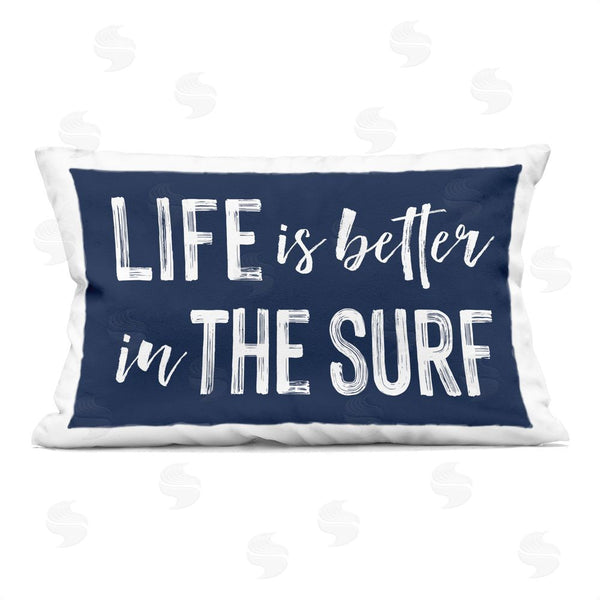 stupell industries Lettered and Lined | Life Better In Surf Printed Throw Pillow