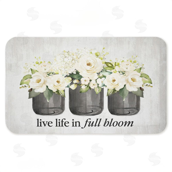 stupell industries Lettered and Lined | Life In Full Bloom Flowers Anti-Fatigue Mat