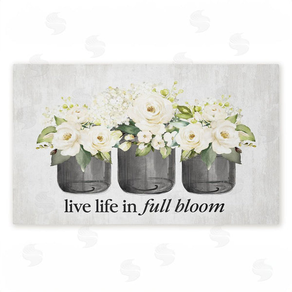 stupell industries Lettered and Lined | Life In Full Bloom Flowers Non-Woven Door Mat