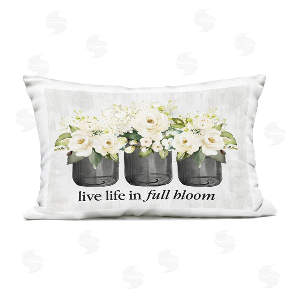 Stupell Industries Lettered And Lined | Life In Full Bloom Rustic Printed Throw Pillow