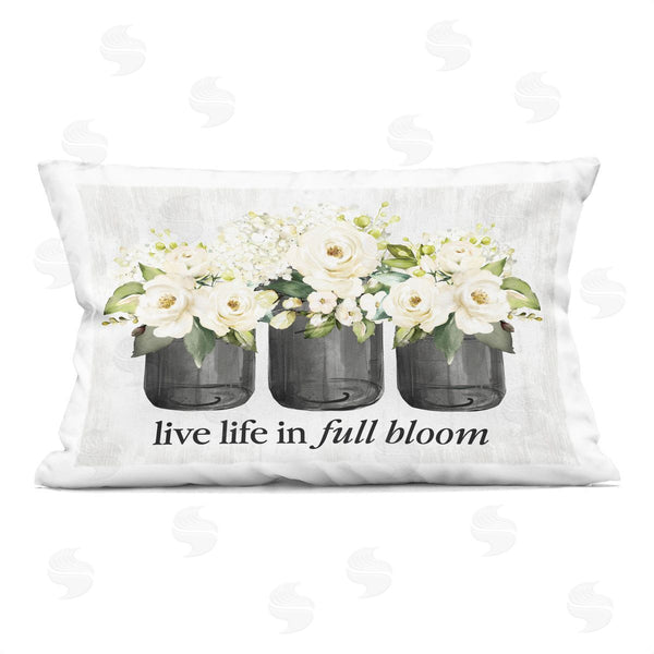 stupell industries Lettered and Lined | Life In Full Bloom Rustic Printed Throw Pillow