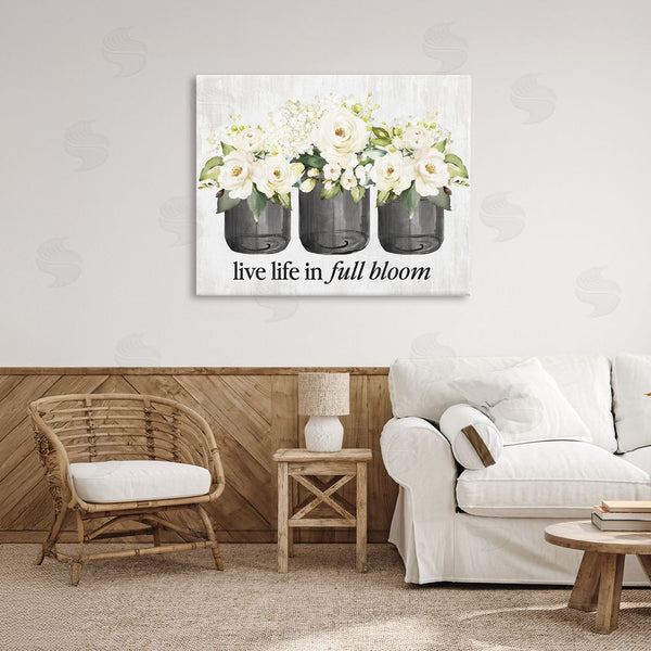 Stupell Industries Lettered And Lined | Life In Full Bloom Rustic Wall Art