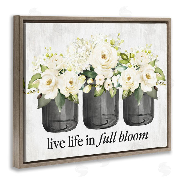 Stupell Industries Lettered And Lined | Life In Full Bloom Rustic Wall Art