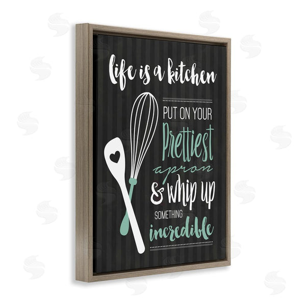 Stupell Industries Lettered And Lined | Life Is A Kitchen Motivational Wall Art